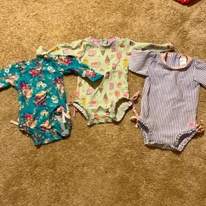 Bundle of 3 Ruffle Butts Bathing suits 6-12 months